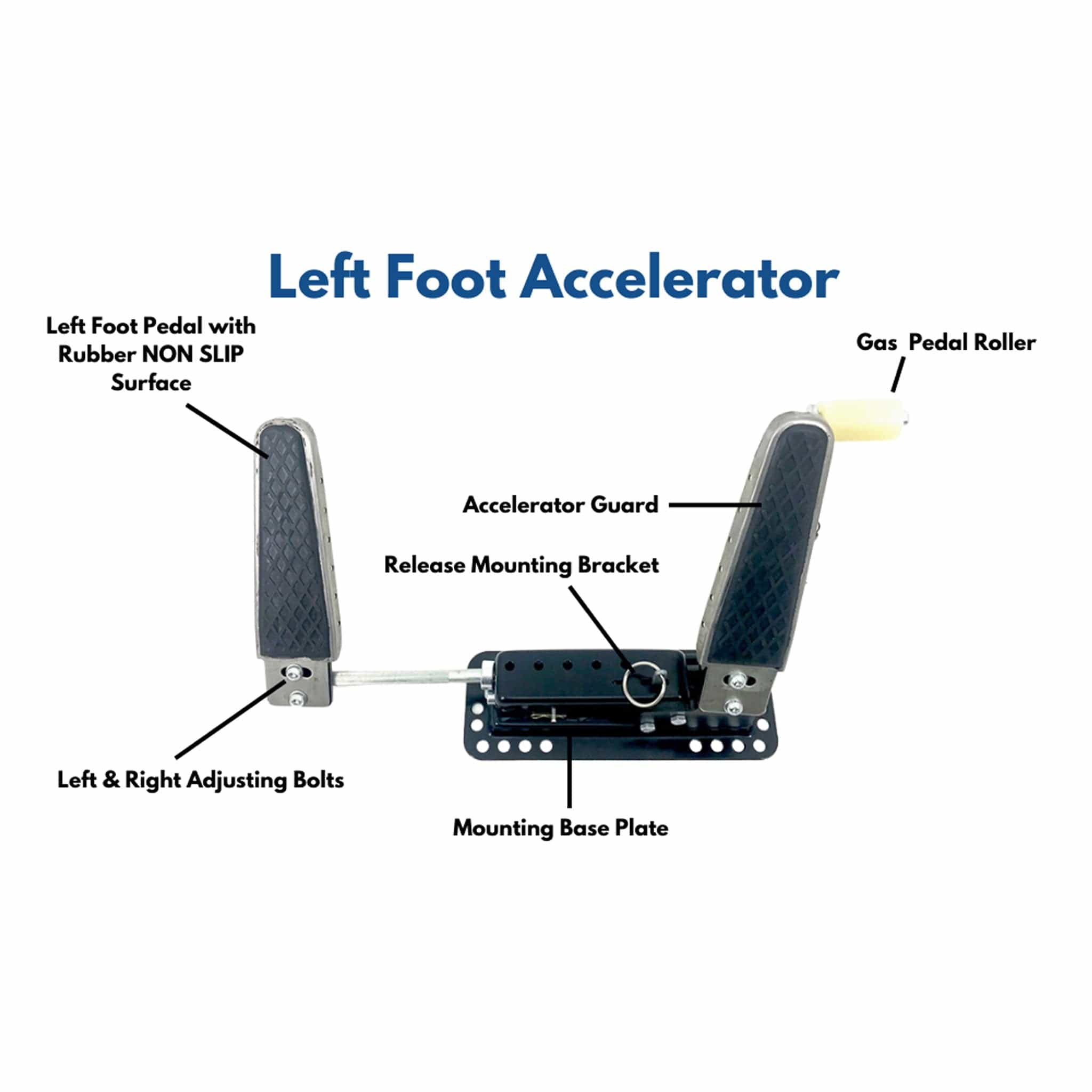 AMM Able Motion Mobility Left Foot Gas Pedal Accelerator LFGP Drive Assist  for Handicap - Disabled - Amputee - Injured - Stroke Drivers - Left Foot